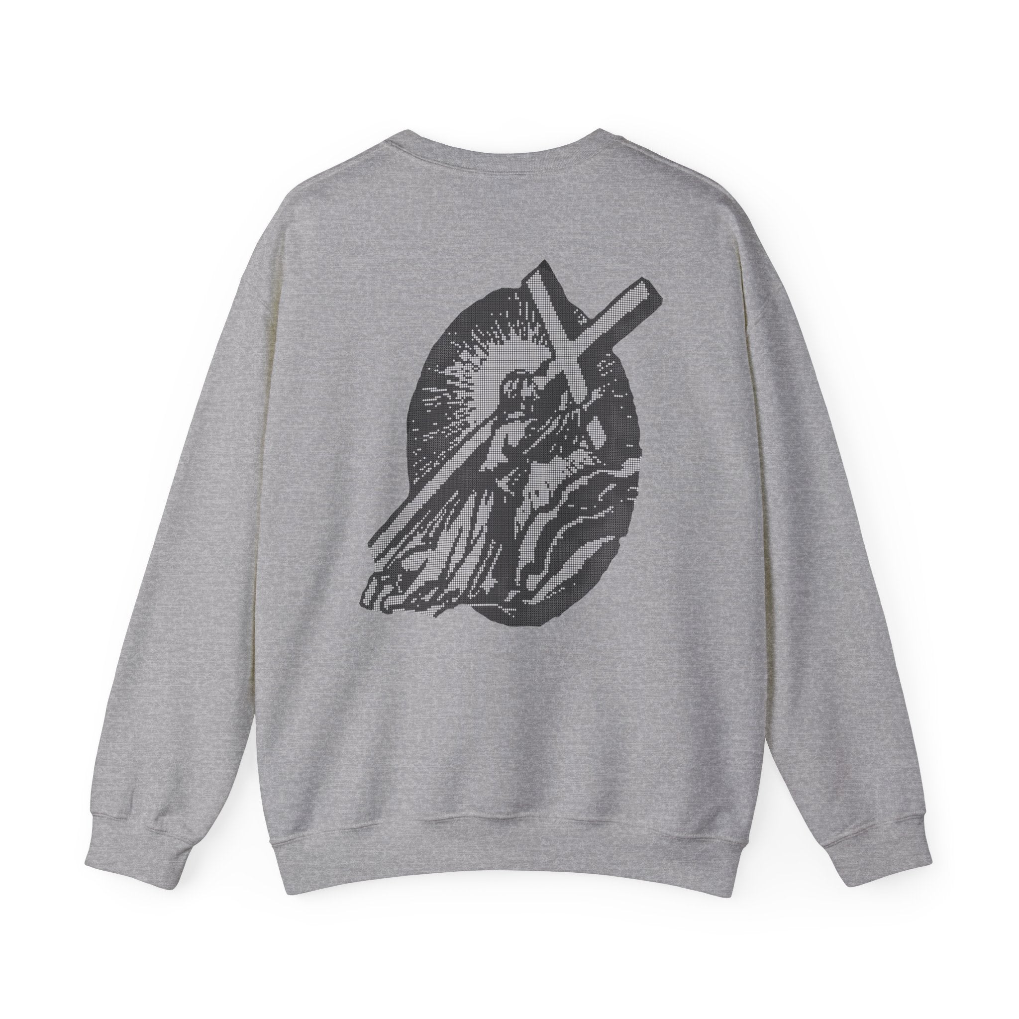 Christian Cross Crewneck Sweatshirt — Vintage Jesus Carrying Cross Graphic