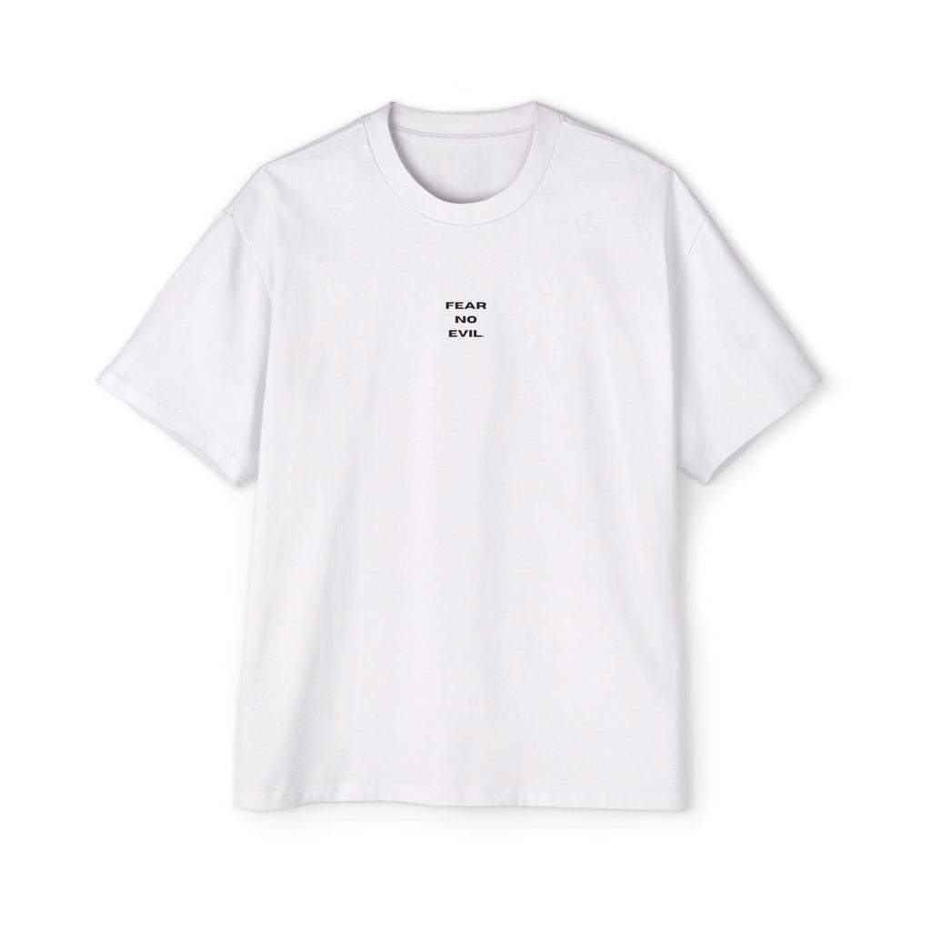 Oversized Tee — 'Fear No Evil' Angel Graphic Chest & Back Print
