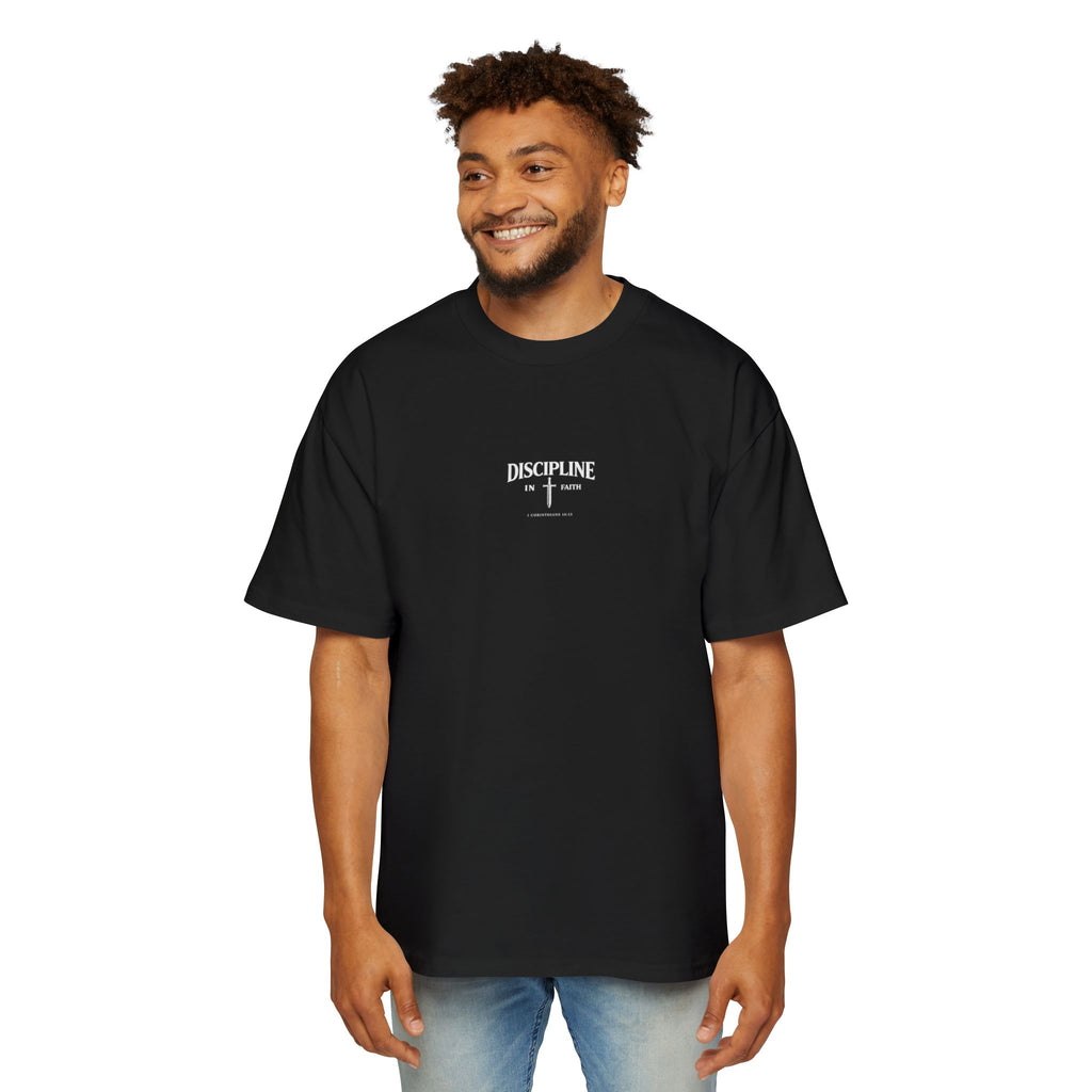Copy of Oversized Tee — 'Fear No Evil' Angel Graphic Chest & Back Print