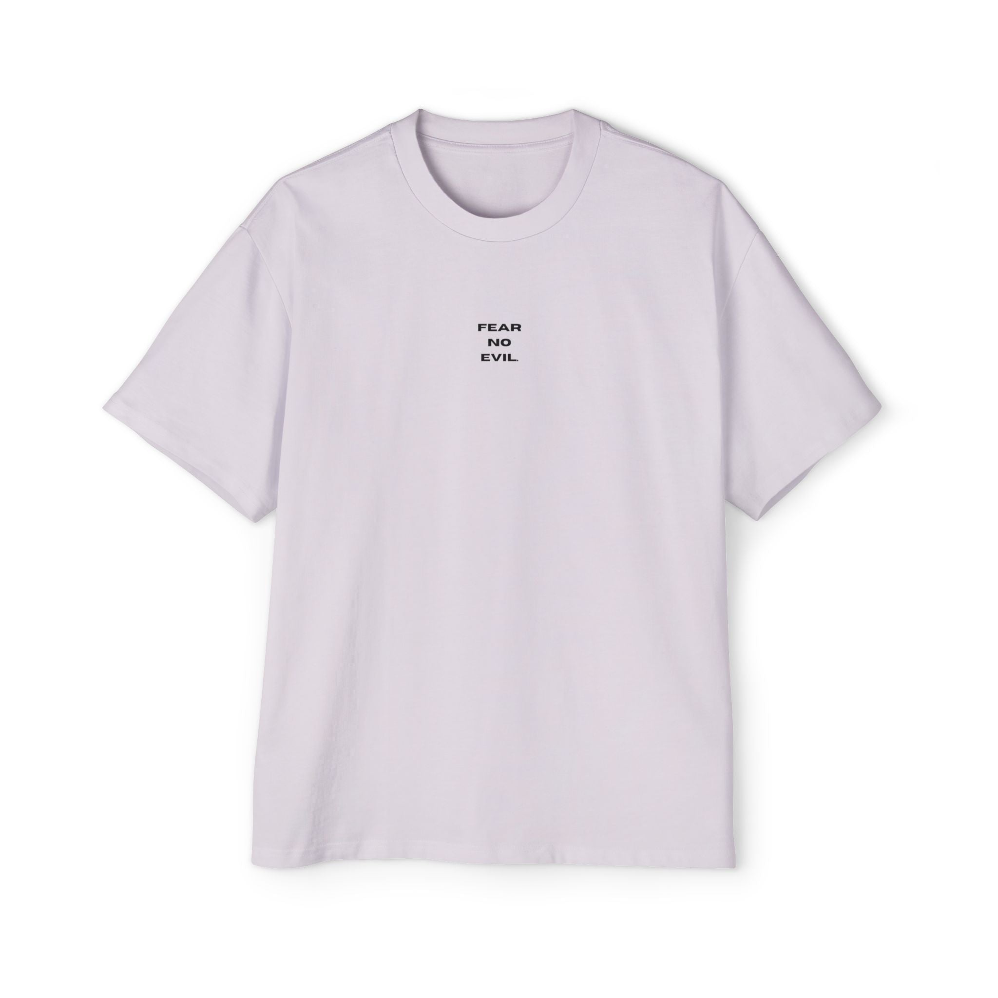 Oversized Tee — 'Fear No Evil' Angel Graphic Chest & Back Print
