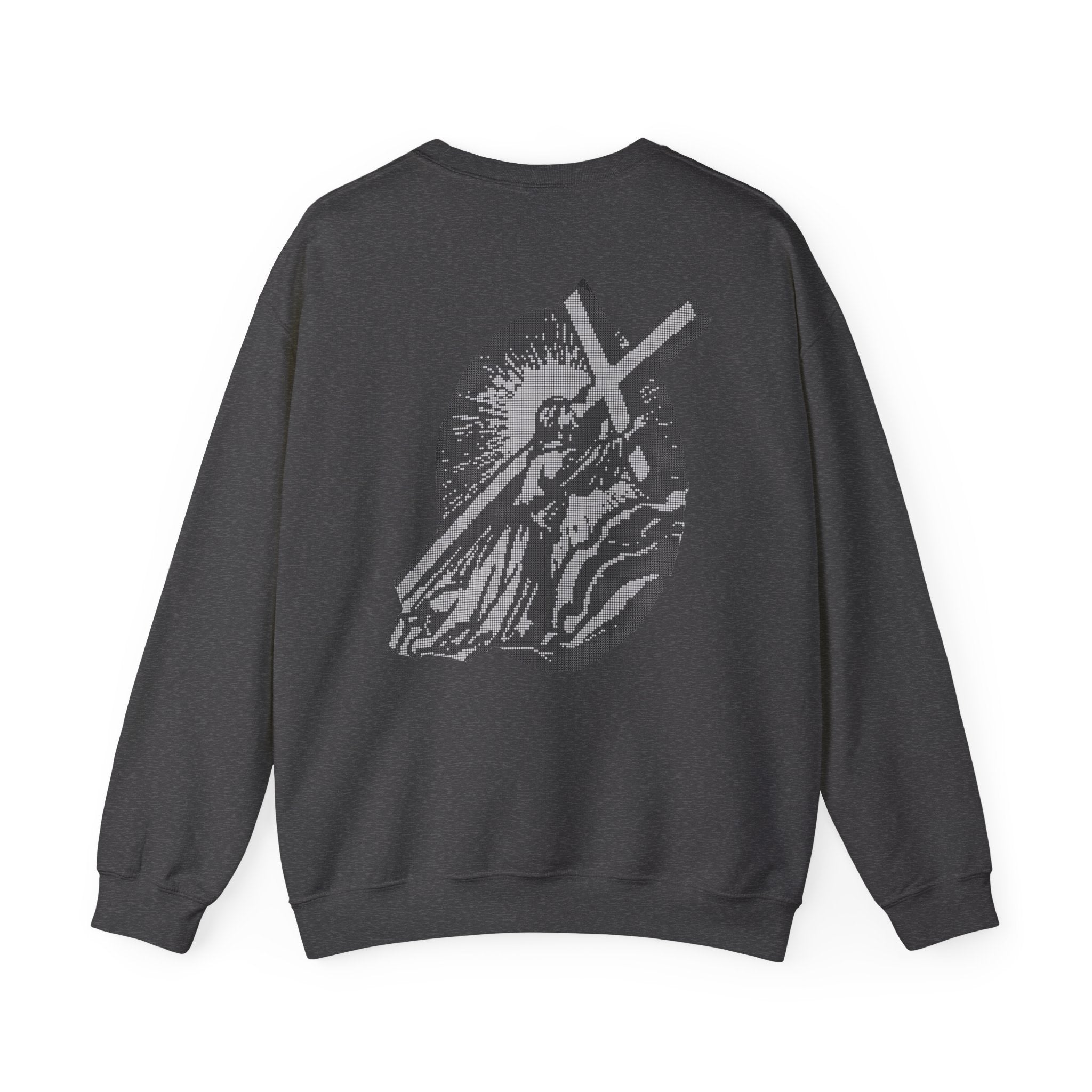 Christian Cross Crewneck Sweatshirt — Vintage Jesus Carrying Cross Graphic