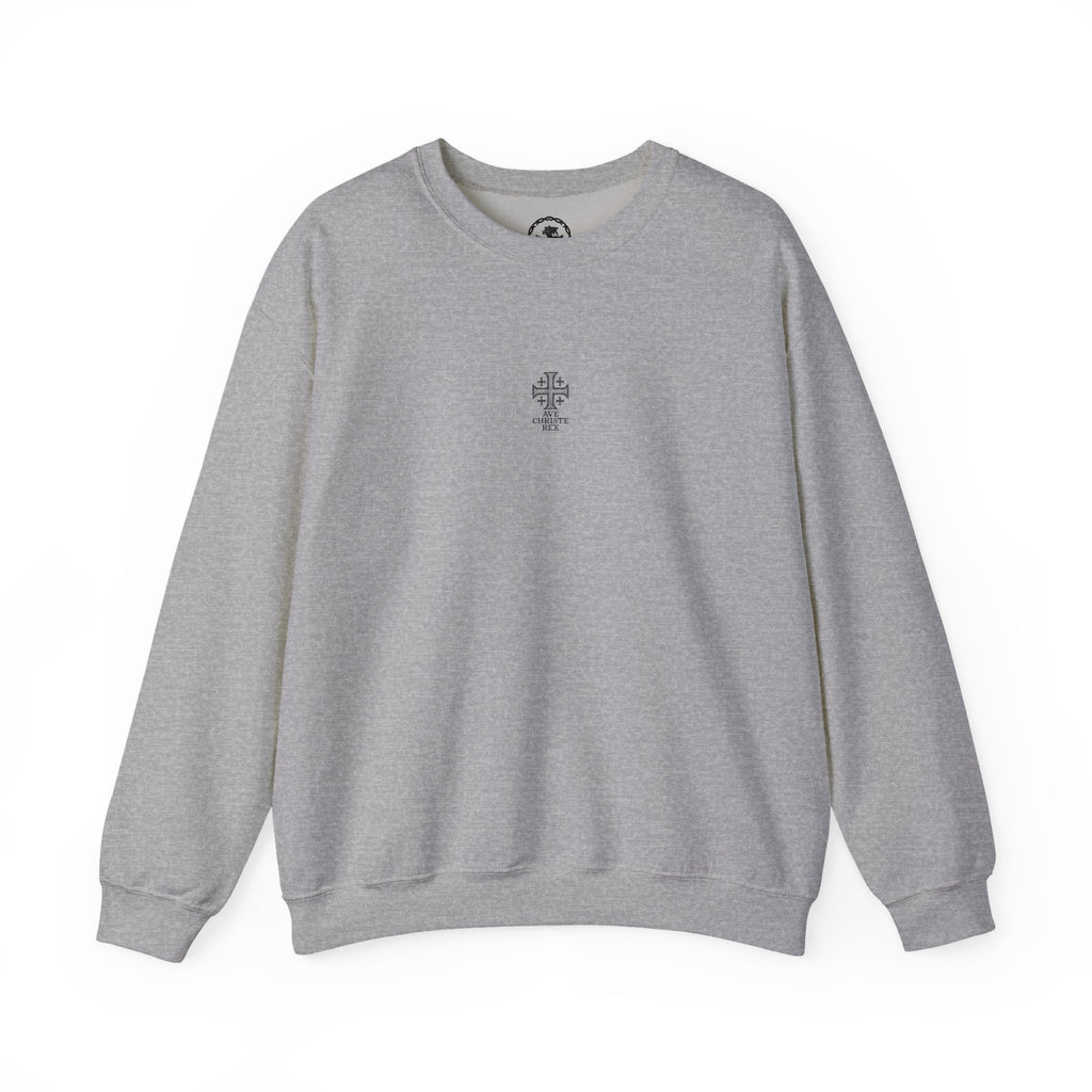 Christian Cross Crewneck Sweatshirt — Vintage Jesus Carrying Cross Graphic