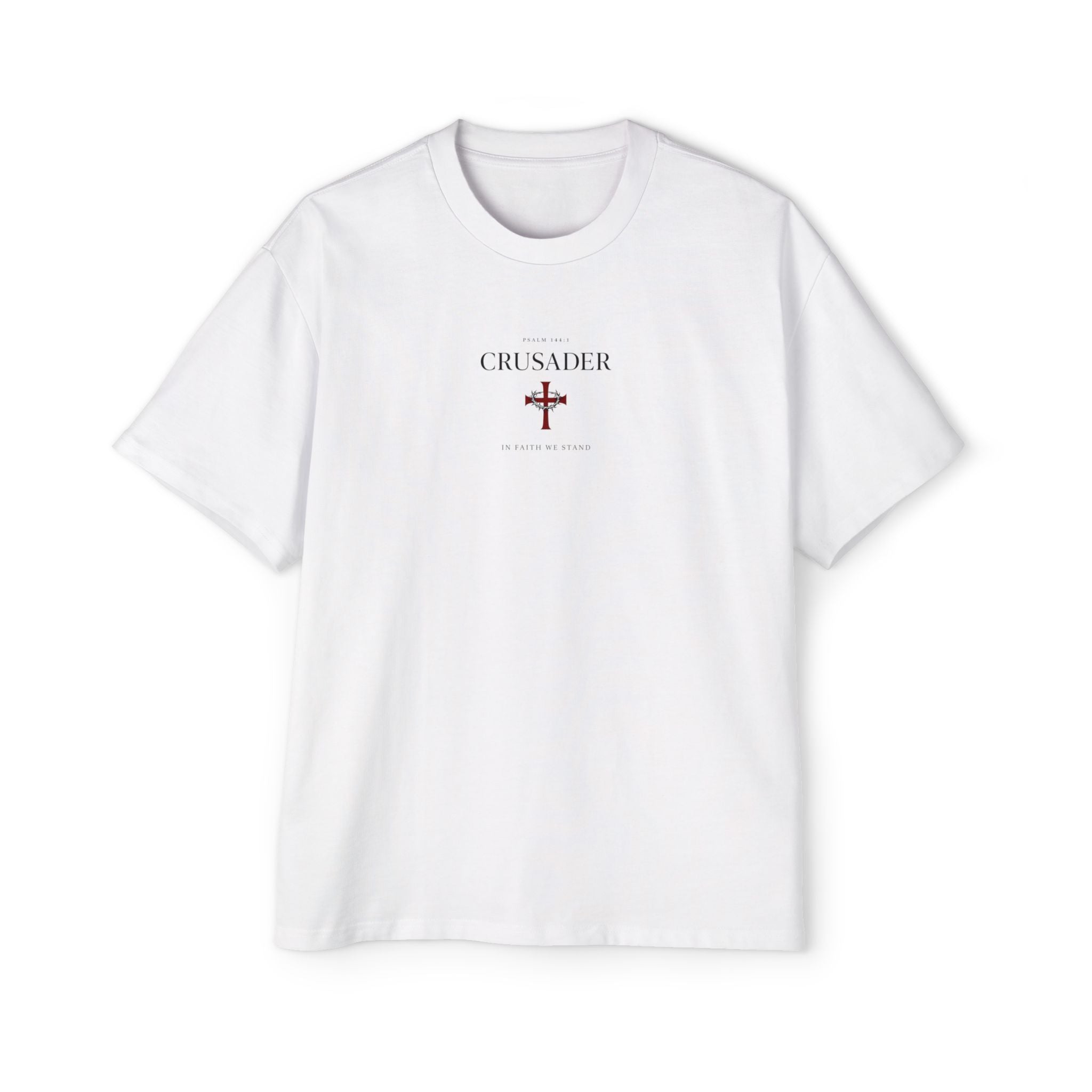 Copy of Oversized Tee — 'Fear No Evil' Angel Graphic Chest & Back Print