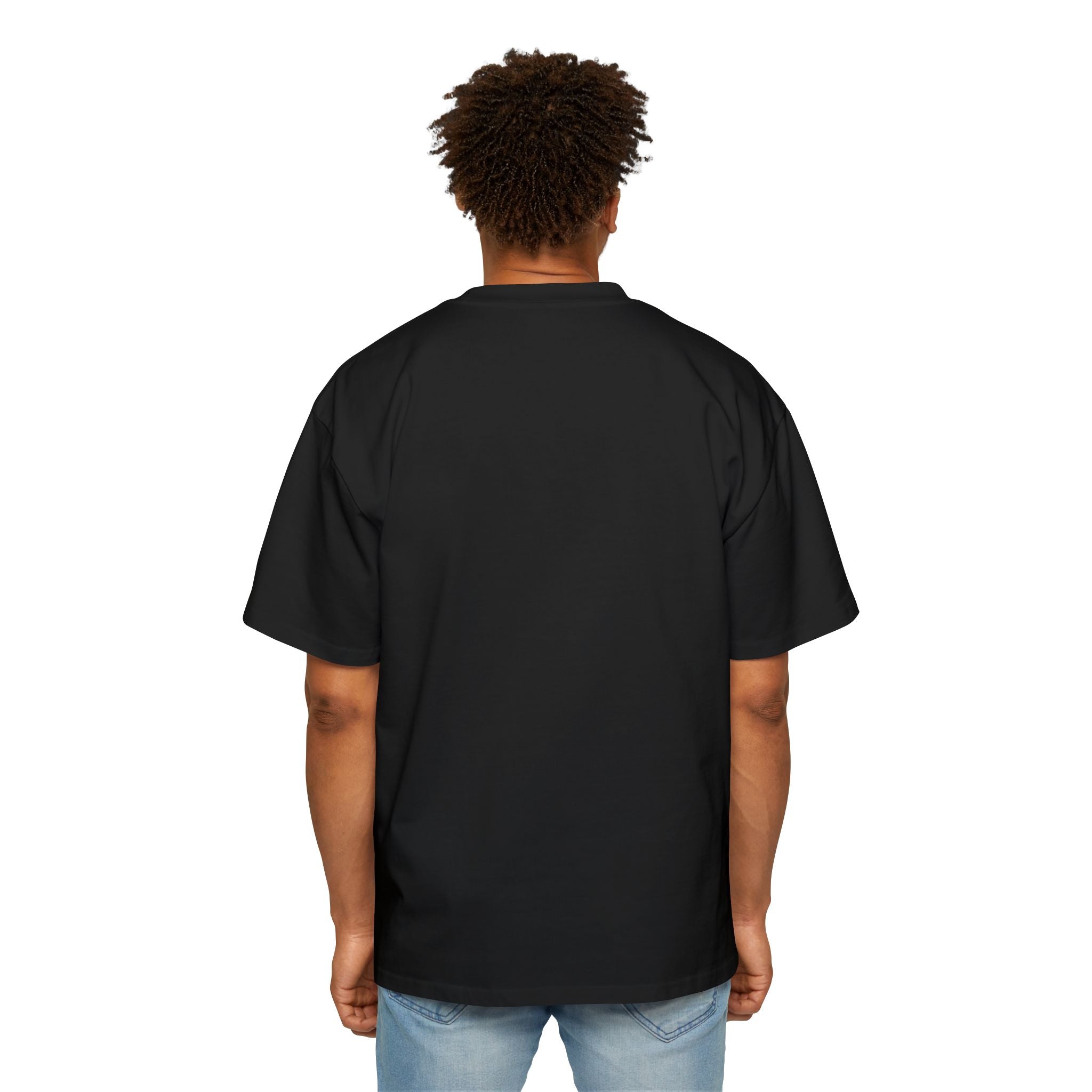 Copy of Oversized Tee — 'Fear No Evil' Angel Graphic Chest & Back Print