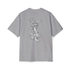 Oversized Tee — 'Fear No Evil' Angel Graphic Chest & Back Print