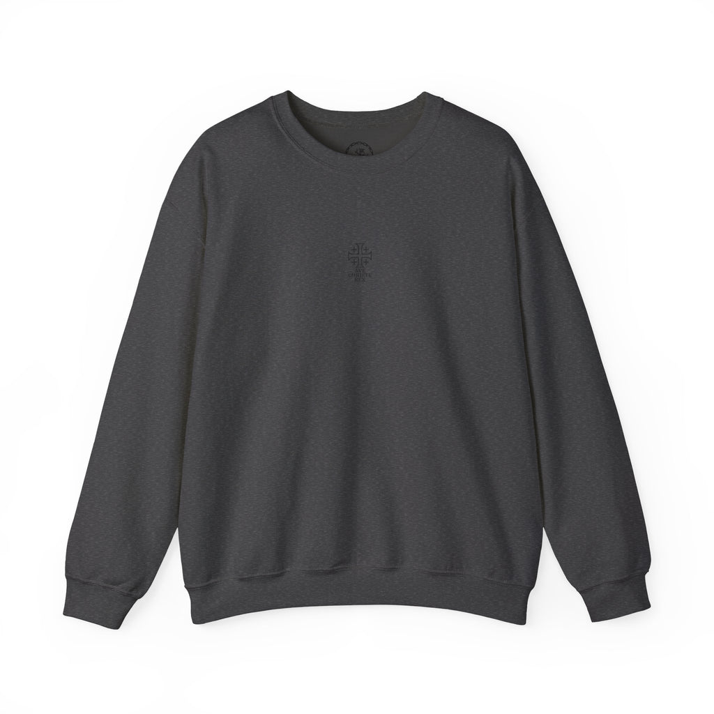 Christian Cross Crewneck Sweatshirt — Vintage Jesus Carrying Cross Graphic