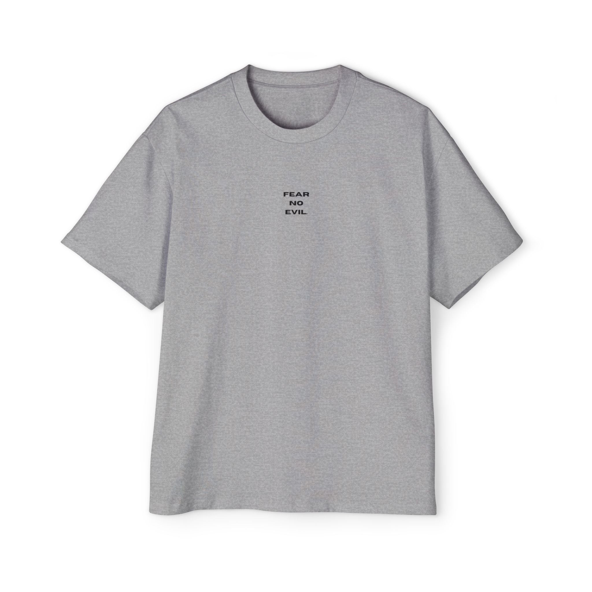 Oversized Tee — 'Fear No Evil' Angel Graphic Chest & Back Print