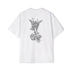Oversized Tee — 'Fear No Evil' Angel Graphic Chest & Back Print